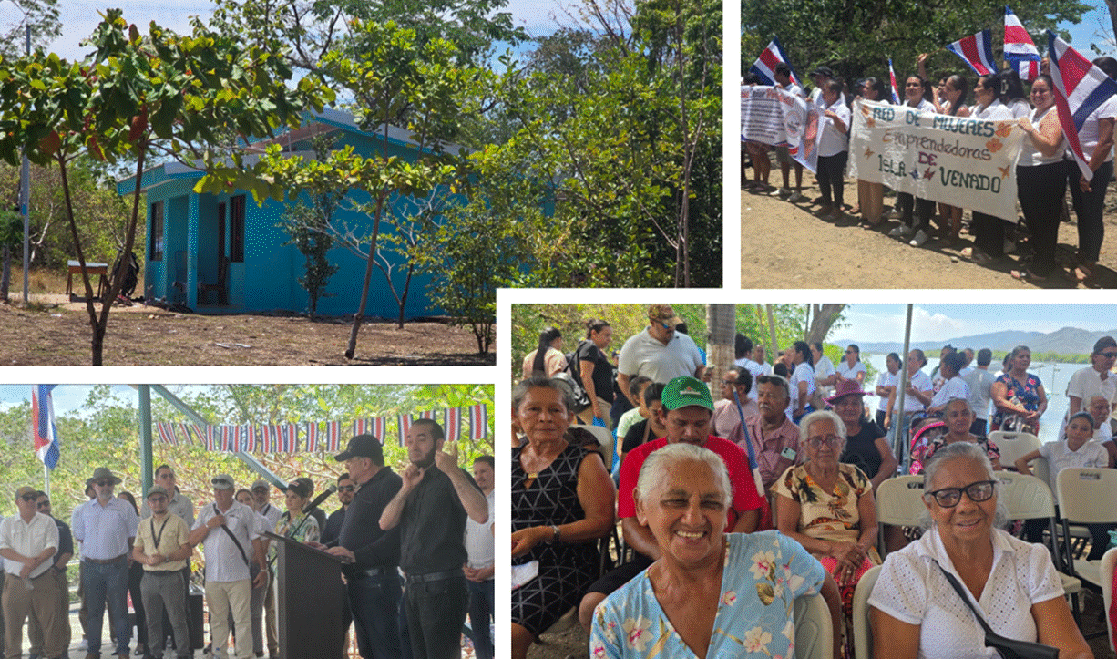 Fotograf&iacute;as de la personas, una vivienda y del acto en Isla Venado.