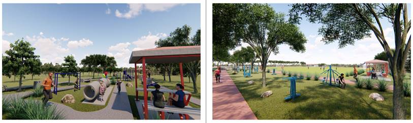 Rendes de c&oacute;mo quedar&aacute;n las obras en Parque Le&oacute;n XIII y La Fabiola.