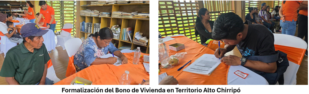 Fotograf&iacute;as de la formalizaci&oacute;n del bono de vivienda para familias del Territorio Alto Chirrip&oacute; en Turrialba.